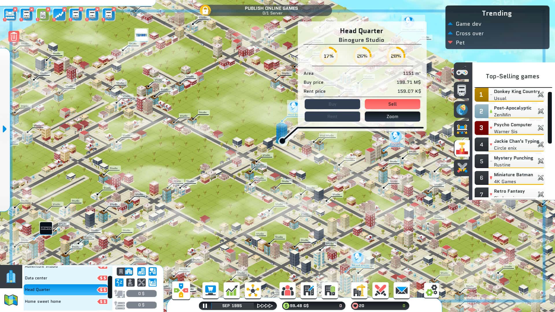 #3. City Game Studio: a tycoon about game dev (GOG) От: Binogure Studio