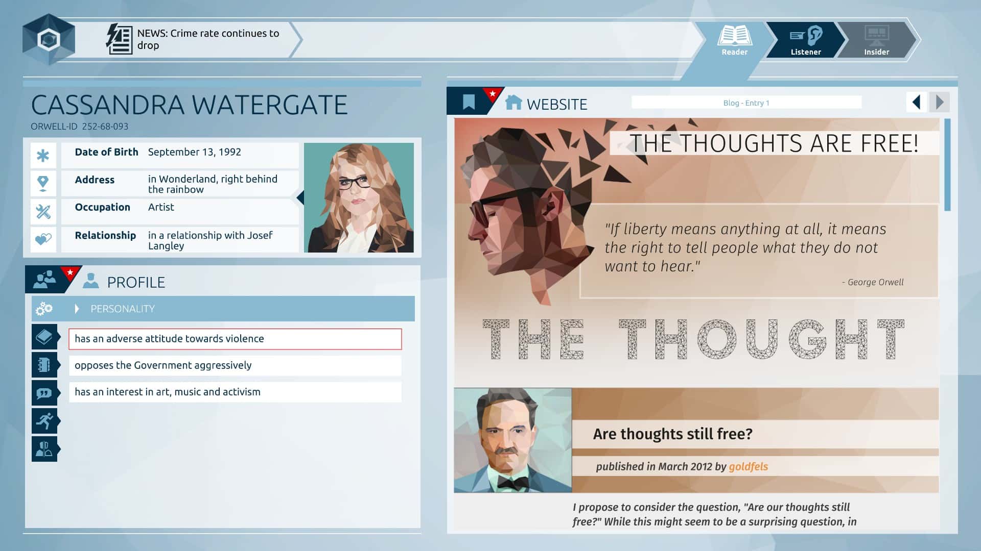 #7. Orwell (GOG) 由: Daedalic Entertainment